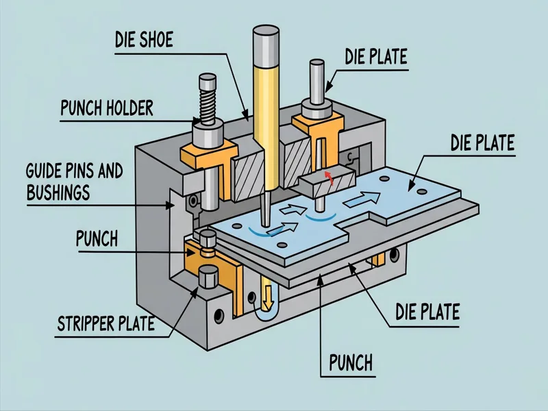 Sheet metal stamping die structure Sheet metal stamping die structure
