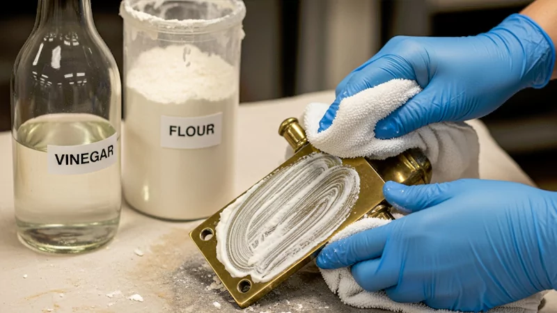Vinegar and flour for cleaning brass Vinegar and flour for cleaning brass