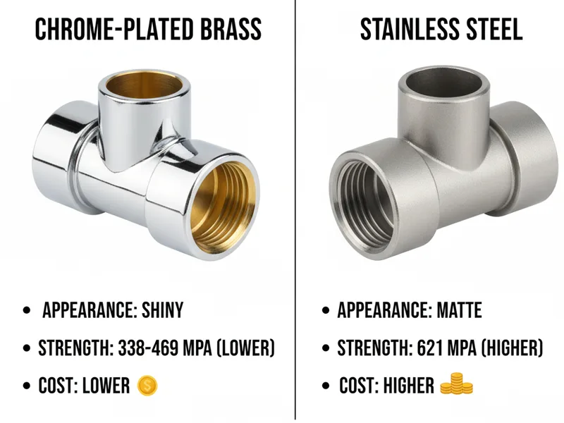 Chrome plated brass vs. stainless steel Chrome-plated brass vs. stainless steel