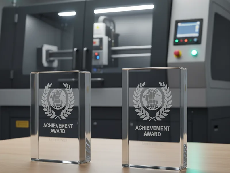Etched glass trophy Etched glass trophy