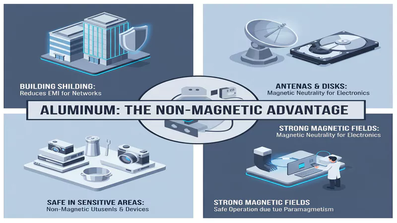 Aluminums non magnetic property Aluminum’s non-magnetic property