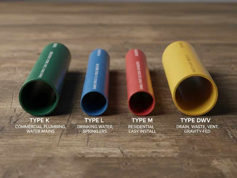 Type K L M and DWV Type K, L, M, and DWV