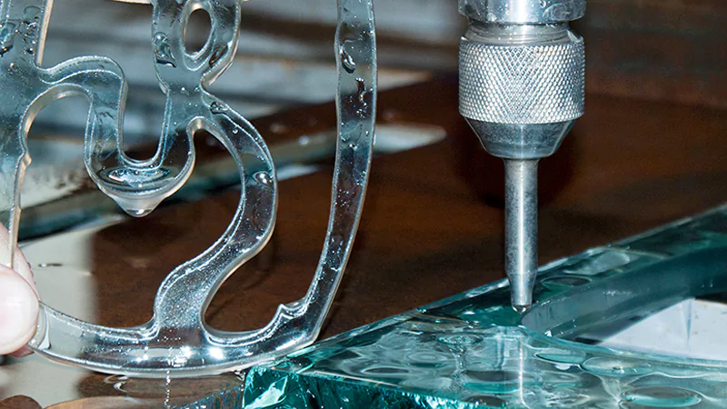 Water jet cutting of glass Water jet cutting of glass
