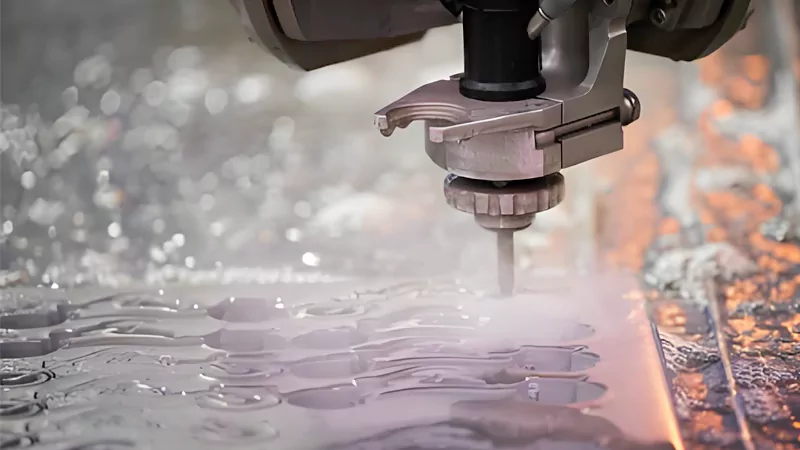 Water jet cutting of metal Water jet cutting of metal