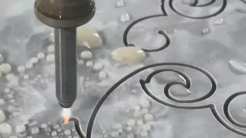 Water jet cutting of stones Water jet cutting of stones