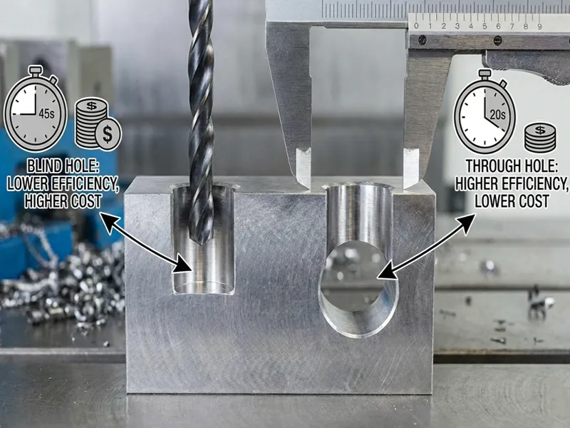 Blind holes vs. through holes