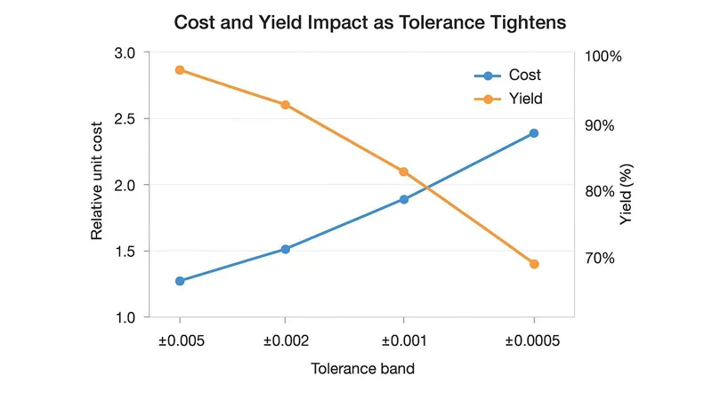 Tolerance tightening vs. cycle time and yield