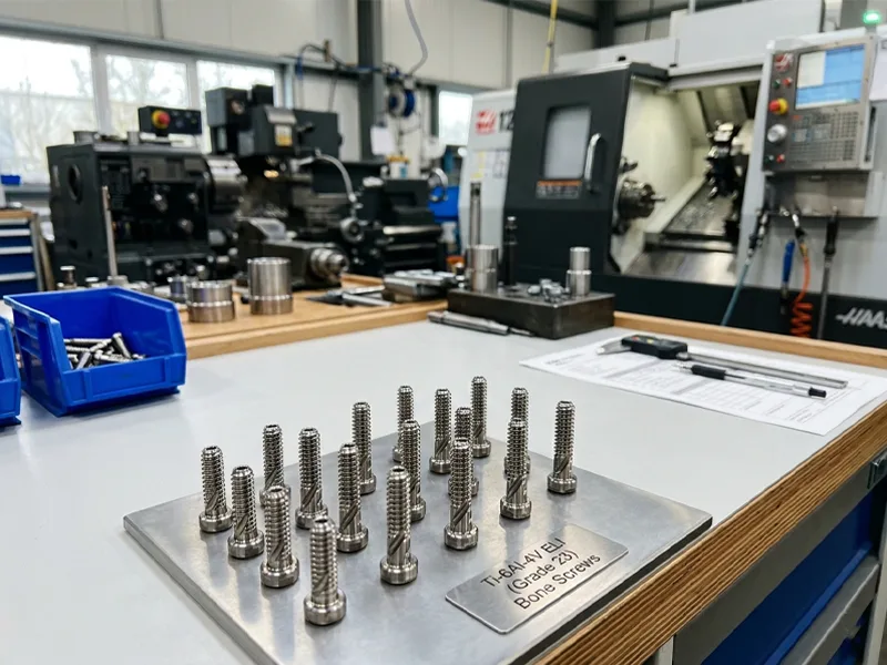 Titanium Grade 23 Bone Screw CNC turning