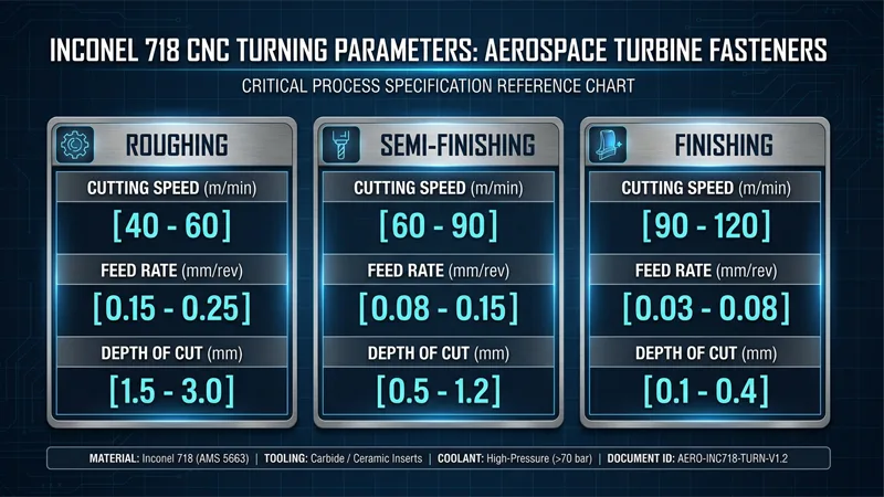 INCONEL 718 CNC TURNING PARAMETERS INCONEL 718 CNC TURNING PARAMETERS