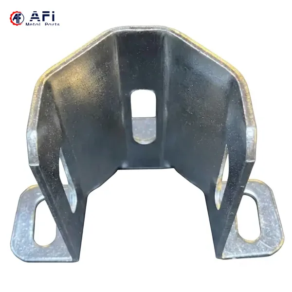 Heavy gauge steel stamping for industrial hardware, provided by precision custom metal stamping services